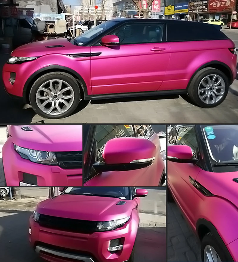 Rose Red Satin Metallic Vinyl Film Wrap-7