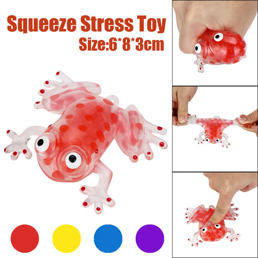 

Novelty 6cm Bead Stress Ball Sticky Squeeze Frogs Squeezing Stress Relief Reliever Squish