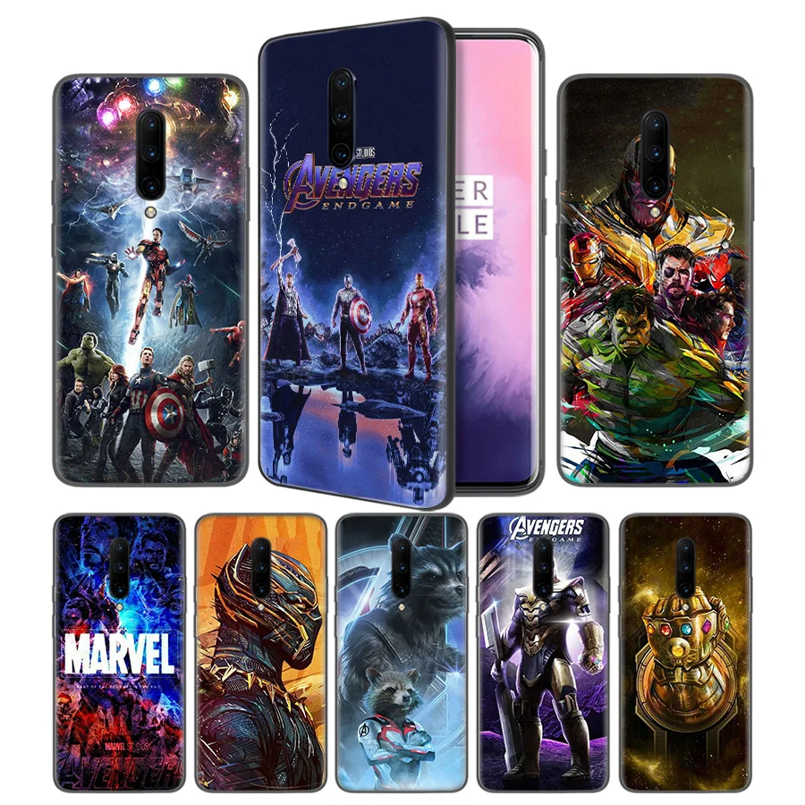 Avengers Marvel Endgame Thanos Soft Black Silicone Case Cover for font b OnePlus b font 6