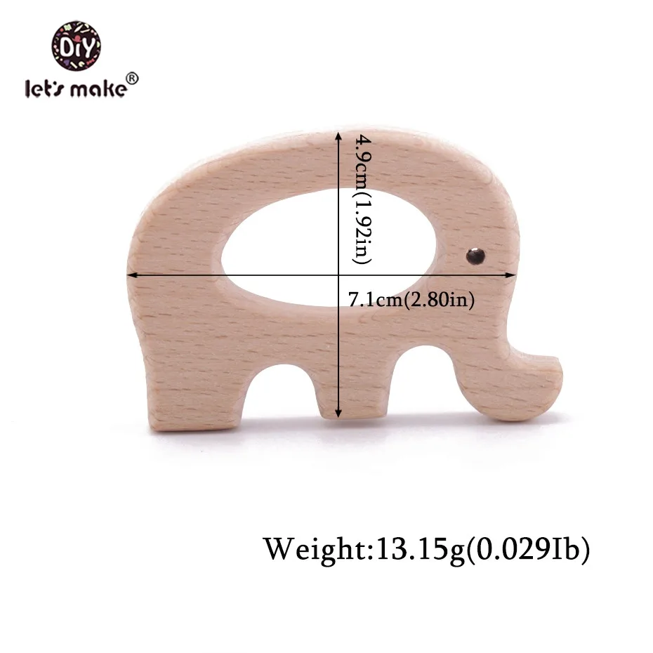 Let's Make 1PC Baby Teether Animal Wood Rings Elephant Camera Heart BPA Free Wooden Teether Nursing Accessorie Teething Toys