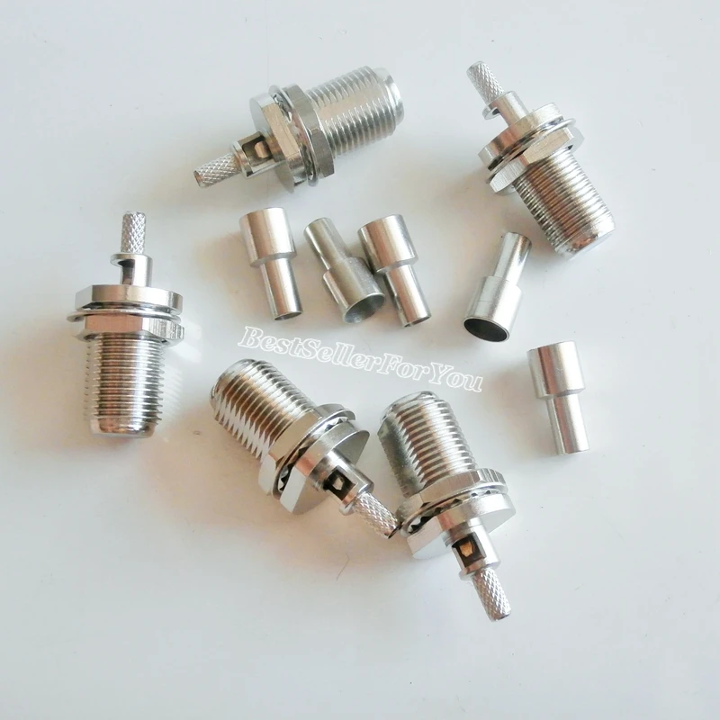 10PCS F Female Nut Bulkhead Window Straight Crimp RG174 RG316 RG179 Cable RF Connector | Обустройство дома