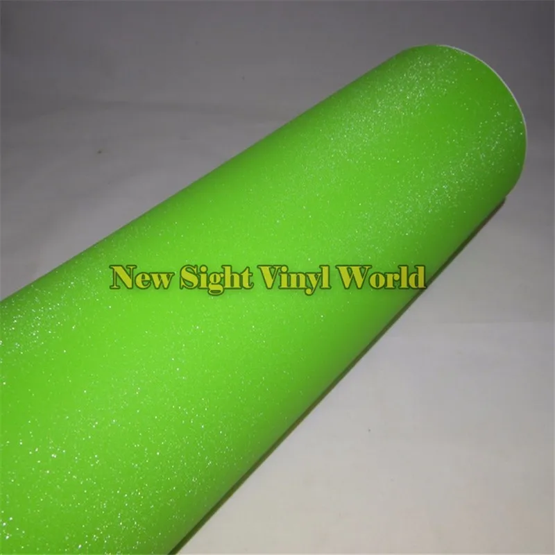 High Quality Apple Green Bling Diamond Sand Vinyl Wrap Roll Bubble Free For Phone Laptop Sticker Cover Size:1.52*30M