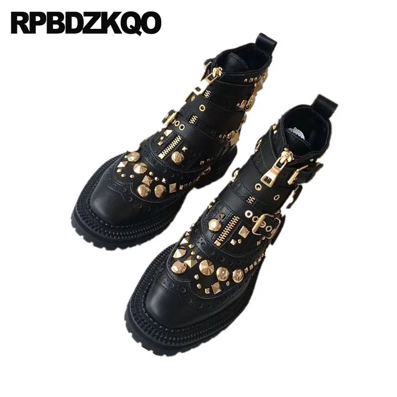 Черные ботинки в байкерском стиле с заклепками и металлическими заклепками; армейские ботинки; ботинки ручной работы в байкерском стиле; Женские ботинки в стиле панк-рок