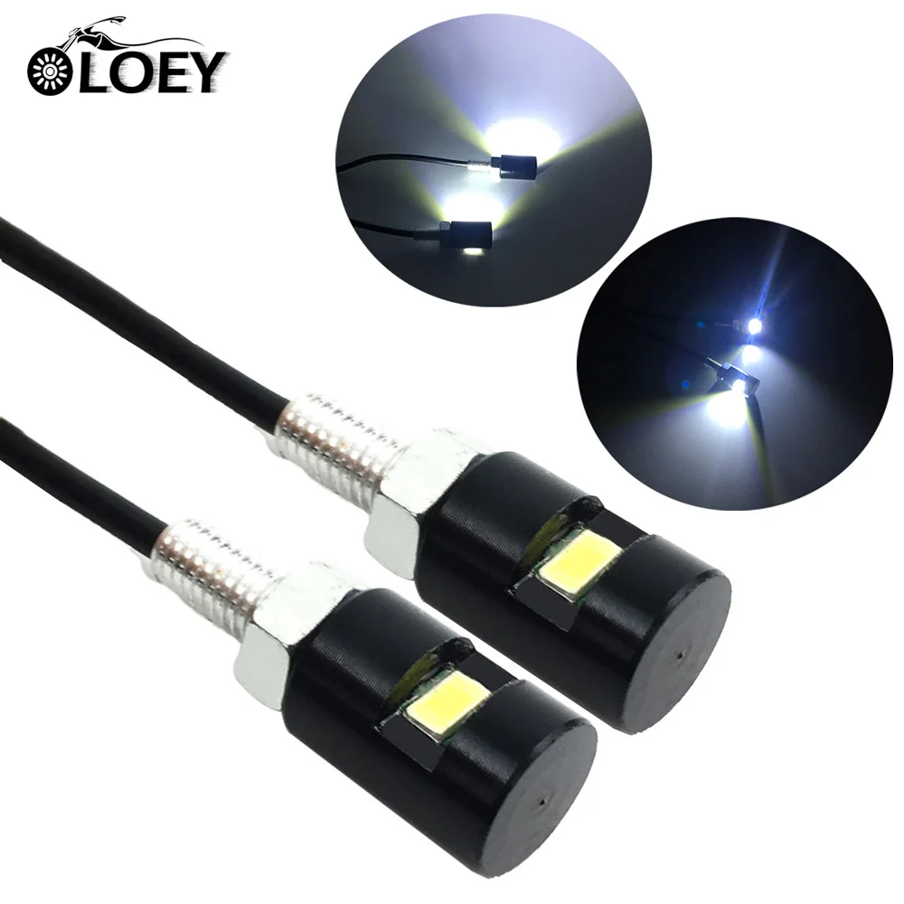 

2Pcs Universal Motorcycle Tail Light License Plate Strobe Spotlight Reflector SMD LED Bulb Styling 12V Front Lamp Running Light