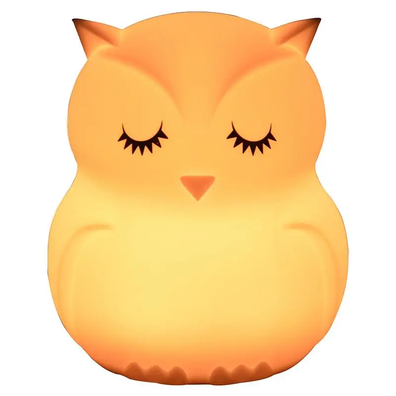 Lovely Owl Led Night Light Colorful Silicone Bedside Night Lamp For ...