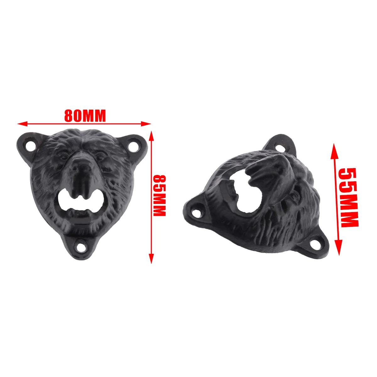 Vintage Beer Bottle Cast Iron Bear Head Opener Wall Mount Kitchen Tool Gift 80*85*55mm