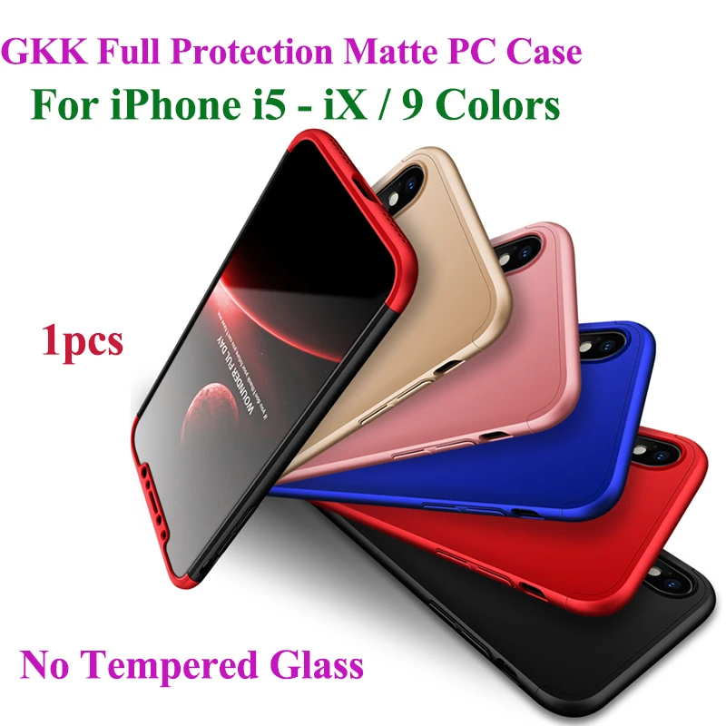Чехол GKK для iPhone X 5 ярдов 6 6s 7 8 Plus 360 полная защита противоударный 3 в 1 жесткий