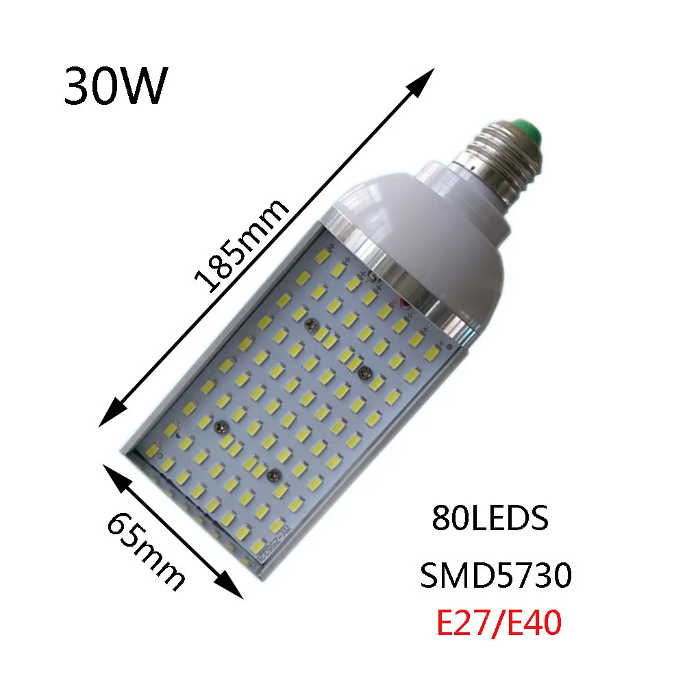 30 Вт 45 Вт 65 Вт 80 Вт 100 Вт E27/E40 светодиодный уличный светильник светодиодный кукурузный светильник светодиодный парковки светильник 2 года гарантии