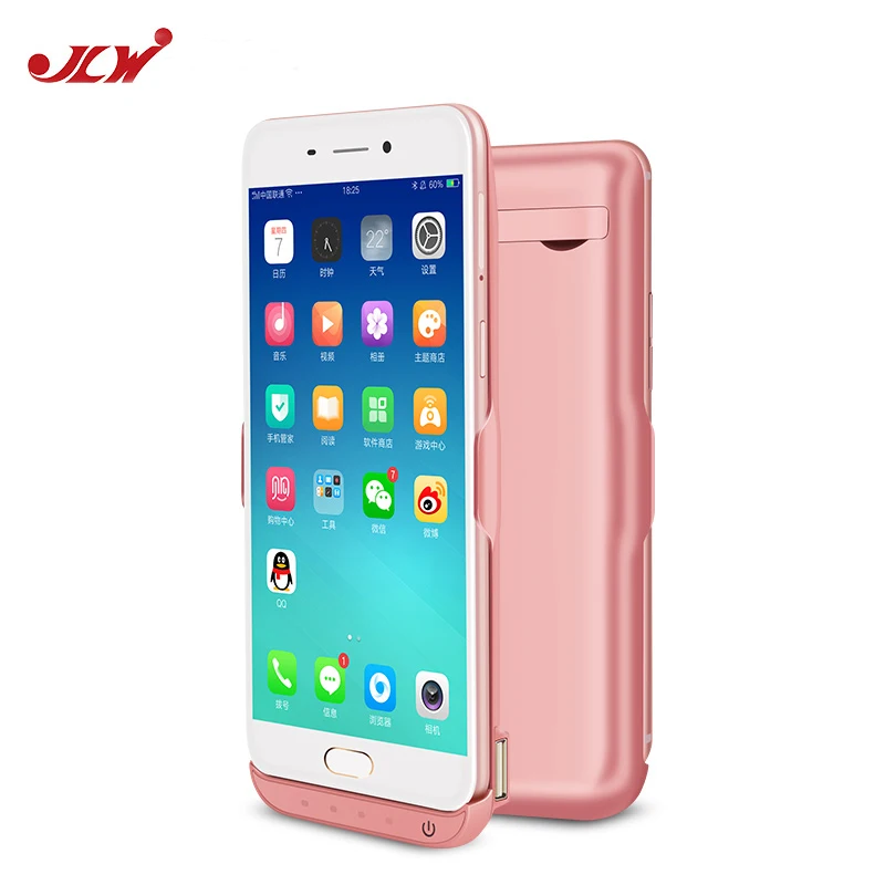 

JLW 8000mAh Rechargeable Power Case for OPPO R9 Plus Backup Battery Clip External Battery Pack Charger Case for OPPO R9 Plus