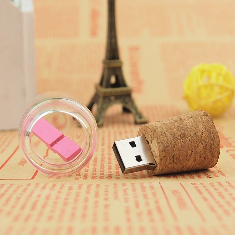 Модная деревянная и стеклянная бутылка USB флеш-накопитель USB 2,0 ручка-накопитель 4 ГБ 8 ГБ 16 ГБ 32 ГБ 64 Гб Флешка дрейфующая бутылка Memoria USB