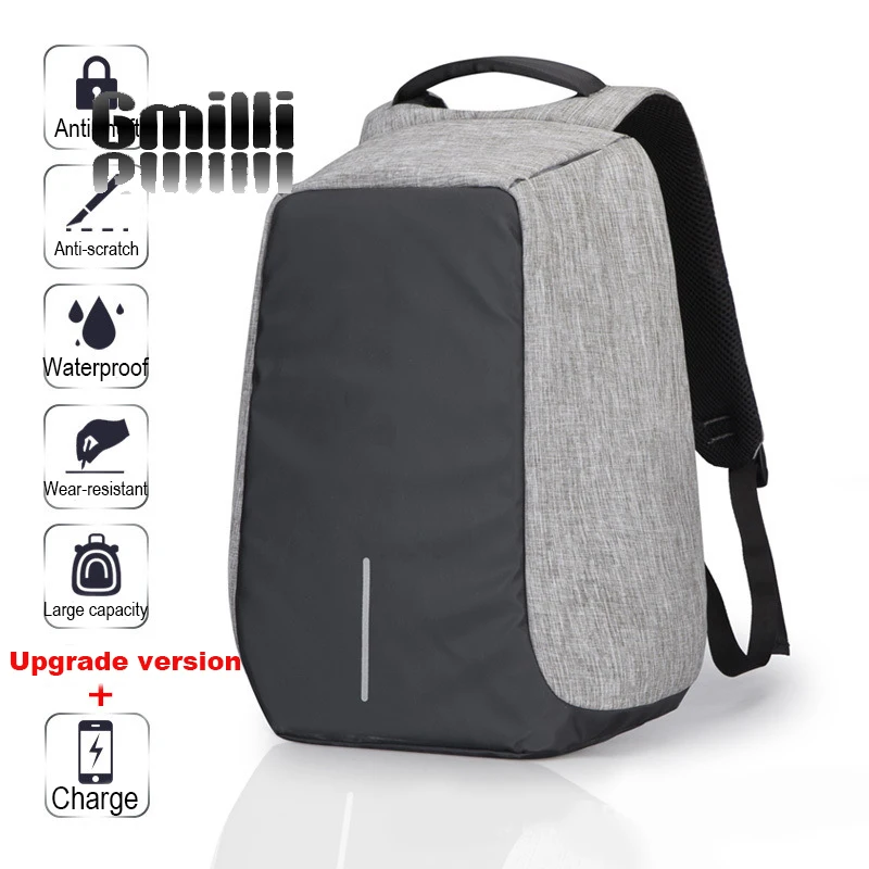 

Fashion 15 inch Laptop External USB Charge Computer Bag Anti-theft Travel Business Notebook Backpack Unisex