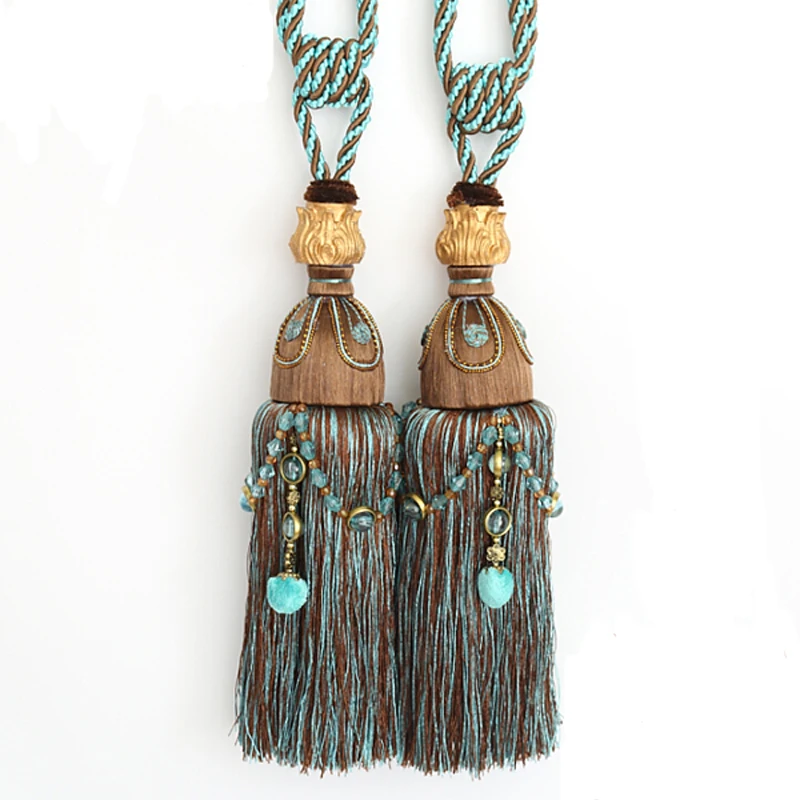 European High Grade Curtains Hanging Tassels Optional Decorative