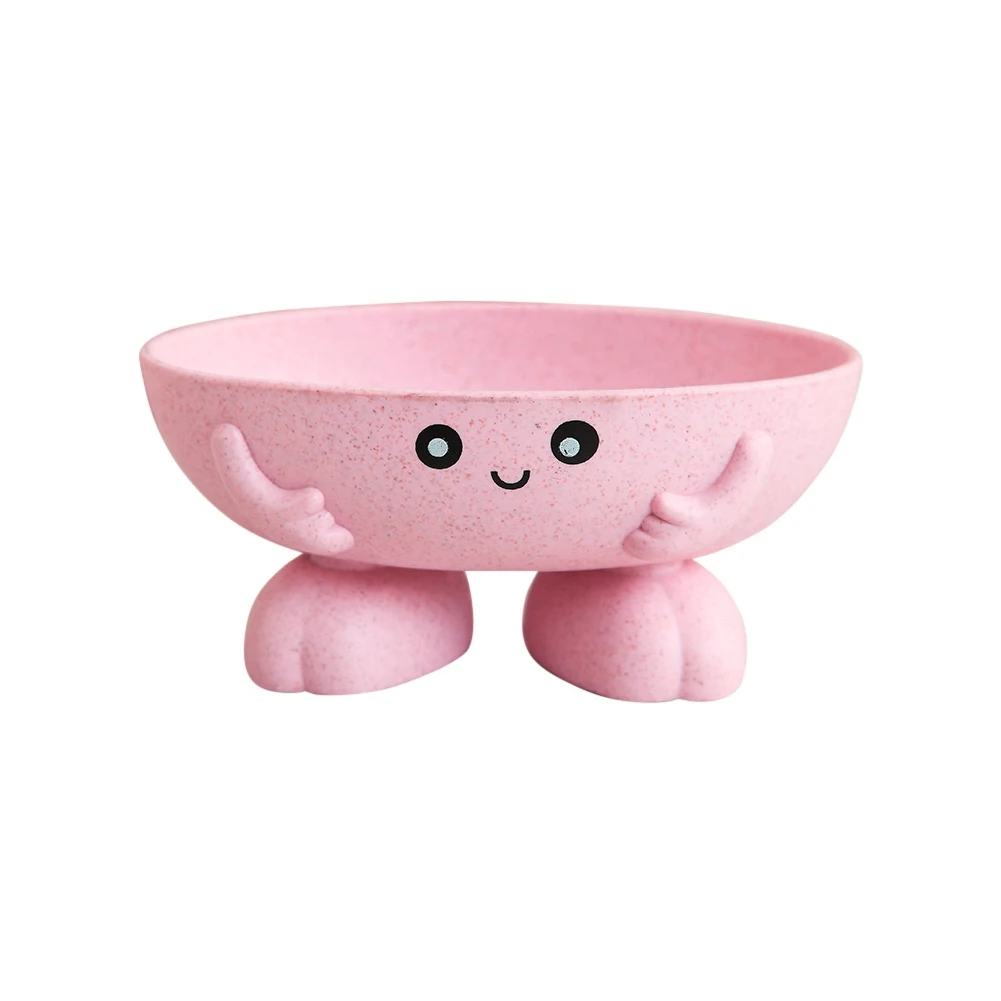 

Decorative Candy Colors Eco-friendly Draining Bathroom Soap Box Kitchen Easy Clean Cute Wheat Straw Cartoon Shape Storage