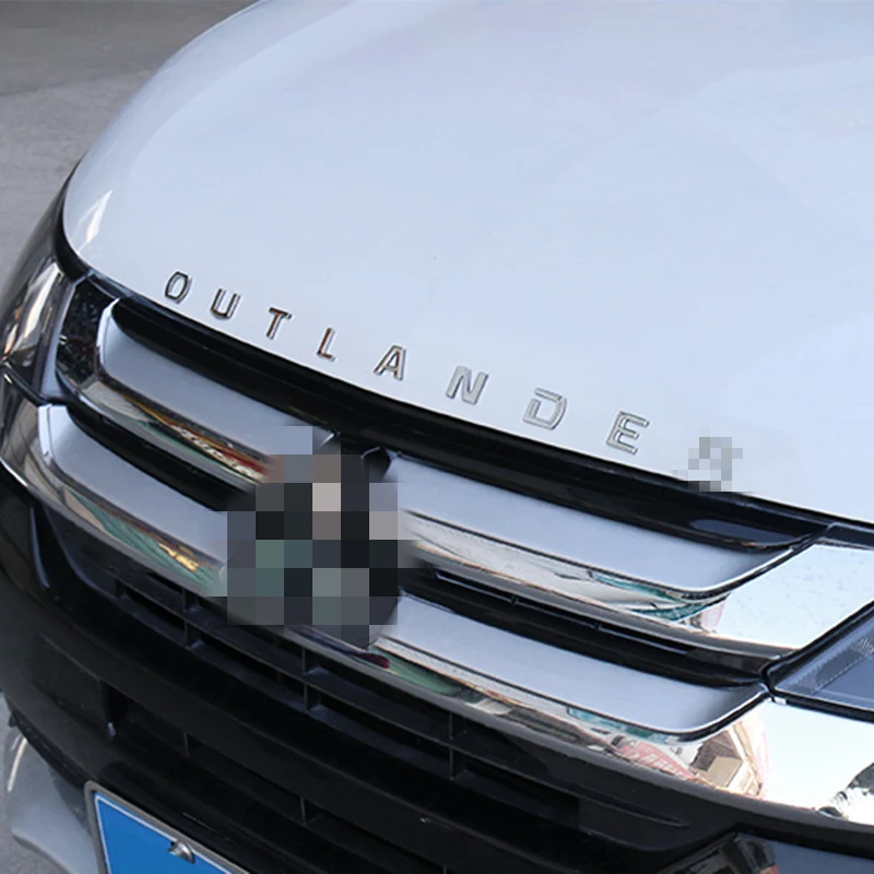 Best For Mitsubishi Outlander Chrome Car 3D Letters Hood Emblem logo Badge car sticker For Outlander Wording 3D Letter accessories