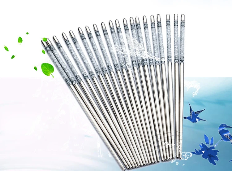 5 пар китайские палочки для еды из нержавеющей стали 8 дюйма|sticks chinese|stainless steel