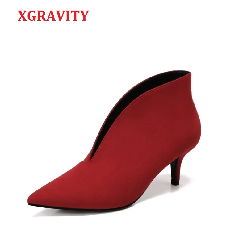 XGRAVITY 2021 популярные сексуальные женские туфли с острым носком на тонком каблуке