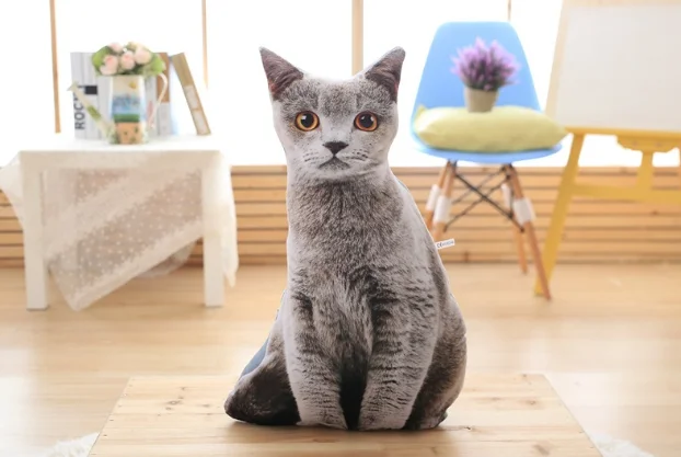 russian blue stuffed cat