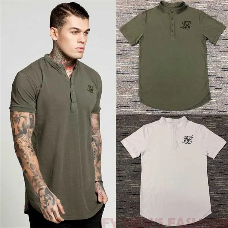 

2018 summer men's cotton silk siksilk t-shirt Kanye West T-shirt short-sleeved hip hop T-shirt top men's Longline T-shirt with