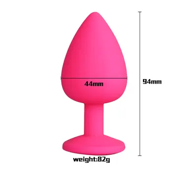 Silicone Smooth Anal Plug Butt Plug With Crystal Jewelry No Vibrator Sex Anus Toys For Woman Men Erotic Massager Stimulator 5
