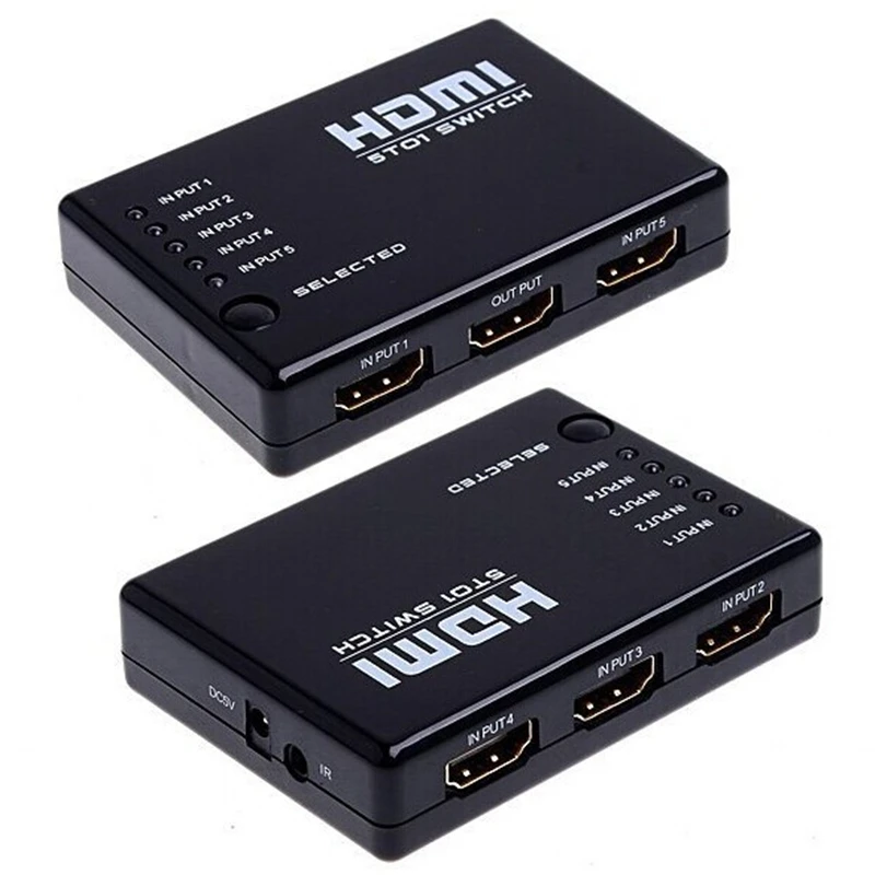 Trumsoon HDMI HUB HDMI Splitter 3 or 5 Ports switch in 1 1080P 4K HDMI 3X1 5X1 Switcher with IR Remote for HDTV DVD PS3