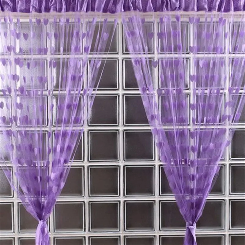 

1 PCS Cute Heart Line Tassel String Door Curtain Window Room Polyester Fiber Curtain Valance Home Decor 200cm x 100 cm 10May 25
