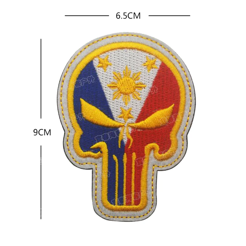 3D тактическое снаряжение военные вышивка знак филиппинских флаг карателей нарукавники для военных вентилятор напольный джинсовая куртка украшения