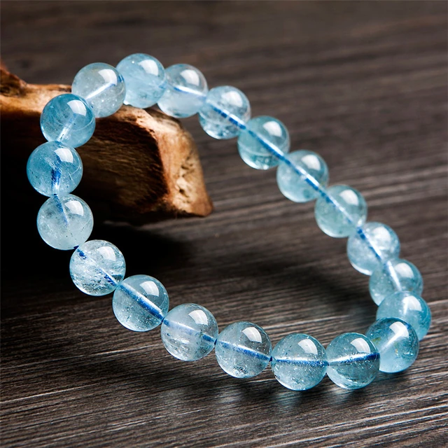 Amazon.com: 6mm 1pc Natural Stretch Blue Topaz Bracelet Bead Healing Crystal  Quartz Energy Chakras Jewelry Women Men Girl Birthday Gift 7