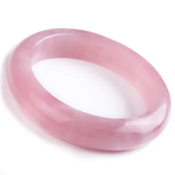 

Genuine Madagascar Fashion Woman Lady Round Pink Gemstone Natural Rose Quartz Bangle Inner Diameter 58mm