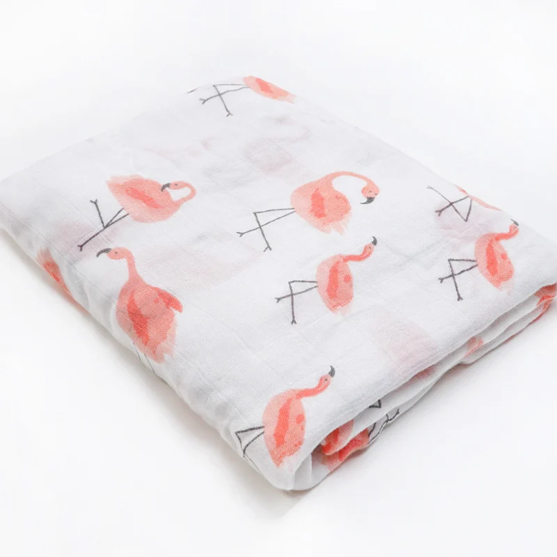 Стиль Прямая поставка на заказ детские одеяла для новорожденных муслиновые пеленки детские Банные полотенца Infantil деформация детские постельные принадлежности - Цвет: flamingos