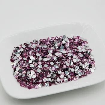 

Lowest Price 5000pcs/pack Light Pink Color 3D Rhinestones For Nail Art Glue On Non Hotfix Flatback Glitter Rhinestones
