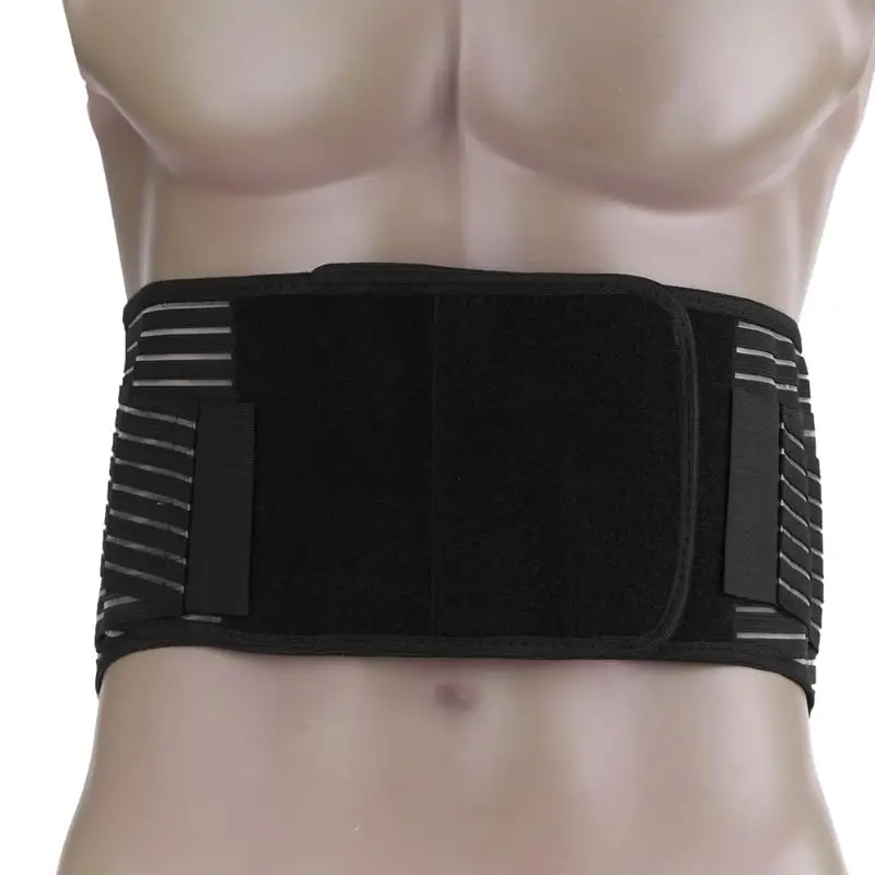 

Durable Steel Waist Support Brace Belt Lumbar Lower Waist Double Adjustable Back Belt For Pain Relief Gym Sports Support Black