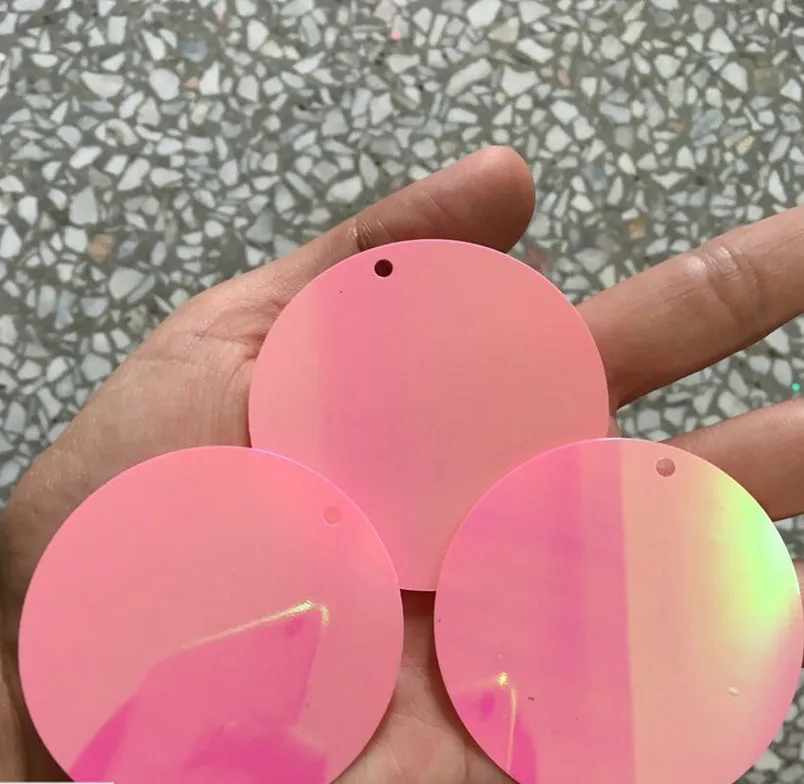 Sewing supplies DIY large sequins, 50mm deep pink round single hole