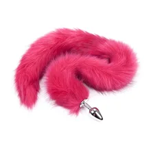 Long Faux Fox Tail Anal Butt Plug In Adult Games For Couples , Fetish Erotic Anus Sex Products Flirting Toys For Women