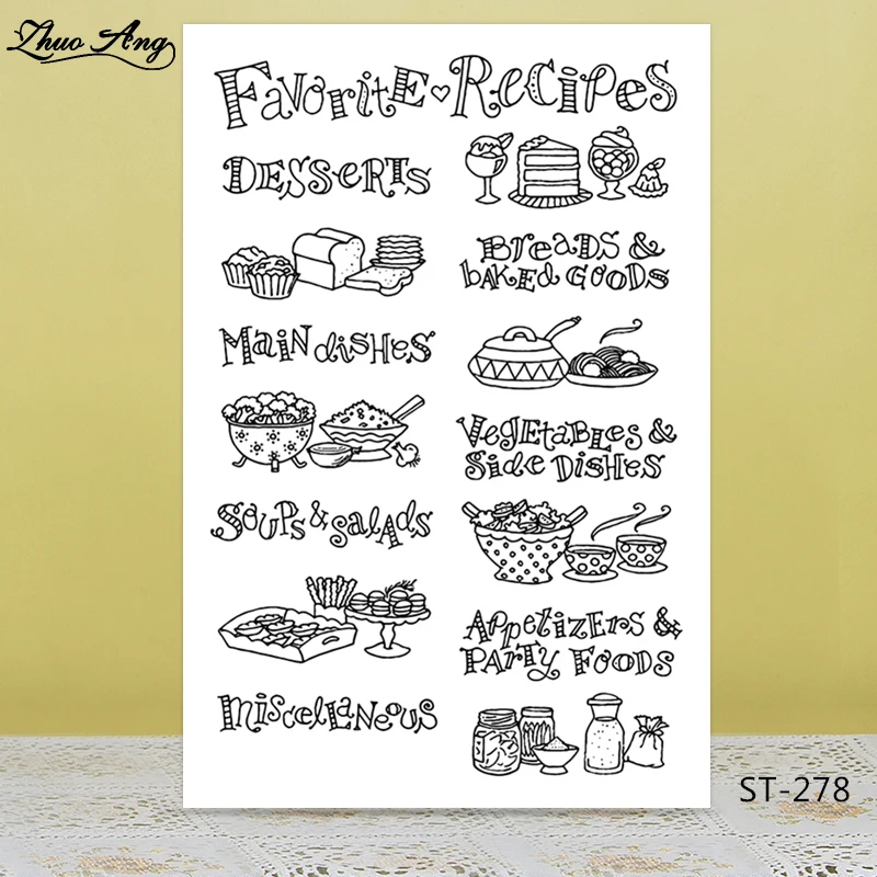 

Cooking Subject Clear Silicone Stamp/Seal for DIY Scrapbooking/Photo Album Decorative Card Making Clear Stamps