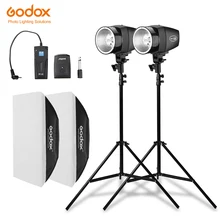 Godox 300Ws 2x K-150A строб студия Flash светильник комплект с RT-16 триггера и 2x50x70 см тканевый рассеиватель& 2x190 см светильник стенд