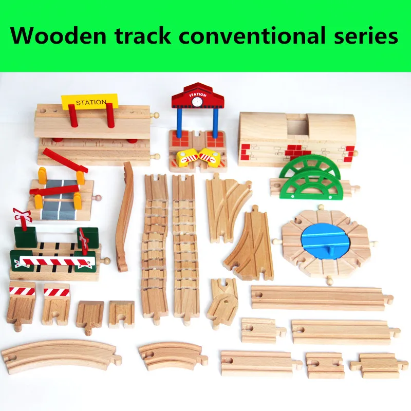 wooden train track bridge pieces