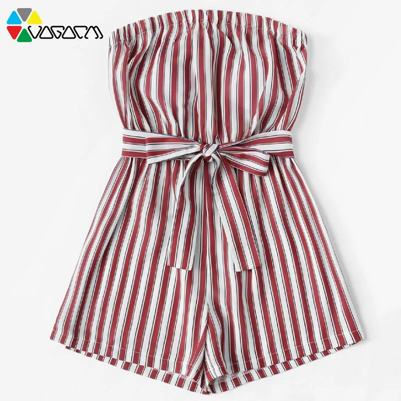 2019 New Fashion Women Rompers Striped Tube Top Beach Party Jumpsuit Sexy With Waistband Wide Leg Plus Size 2019 New Fashion Women Rompers Striped Tube Top Beach Party Jumpsuit Sexy With Waistband Wide Leg Plus Size