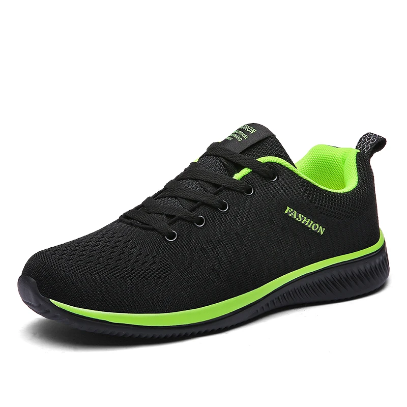 Весенняя Мужская обувь; кроссовки; Повседневная дышащая обувь из сетчатого материала; zapatillas hombre Deportiva Sapato Masculino Adulto; большие размеры; Мужская обувь; - Цвет: 9088Black-Green