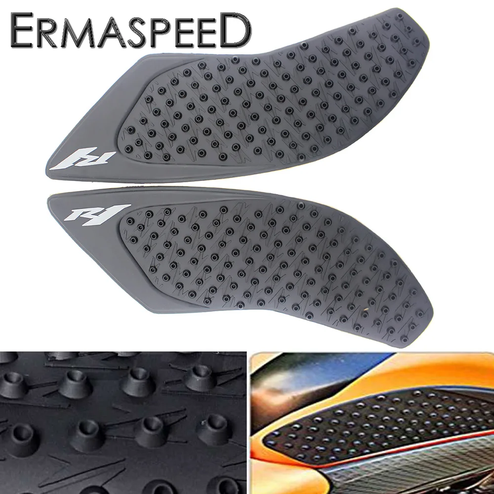 

For YAMAHA YZF R1 2015-2017 Pair Motorcycle Rubber Fuel Tank Non-slip Pads Knee Side Racing Driving Slide Protectors Black