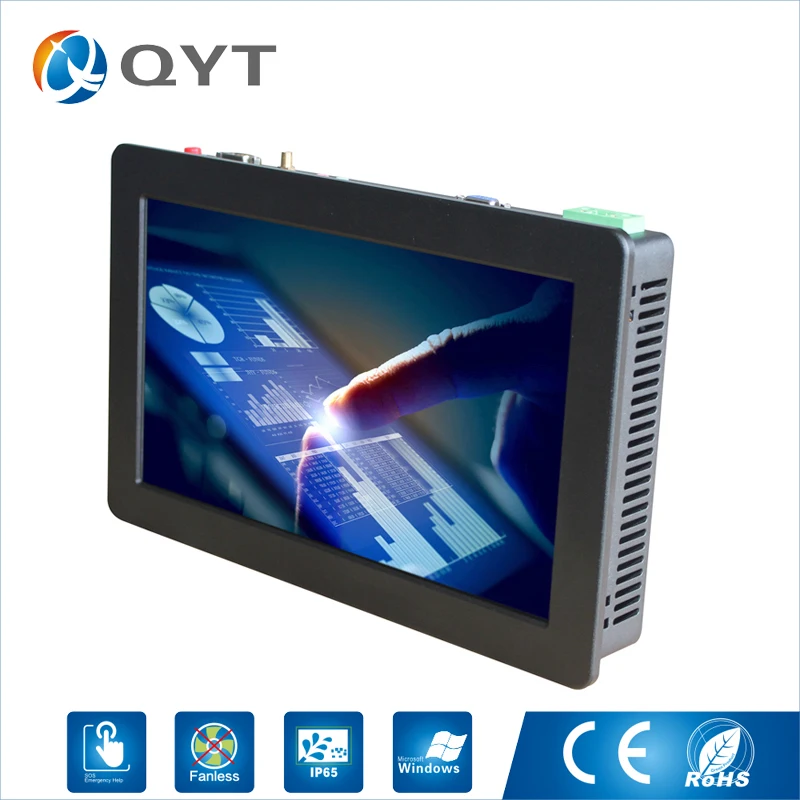 QYT промышленный планшет встроенный ПК 12 дюймов Ethernet Lan порт RJ45 RS232 Windows 10 Celeron 3855U 4 г ram 32 г SSD