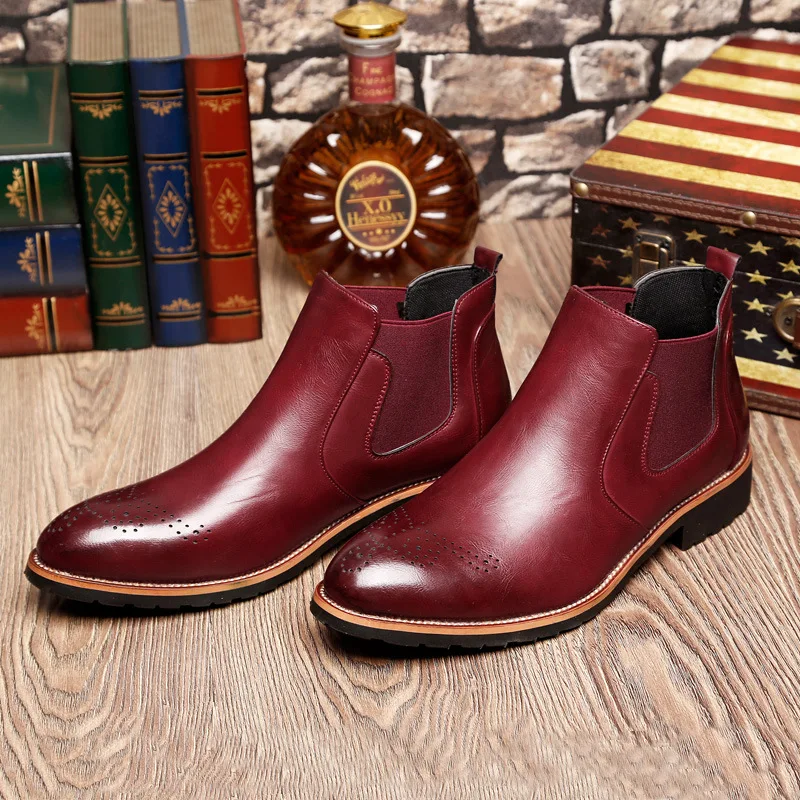 POLALI/Новое поступление; Роскошная брендовая мужская удобная обувь; мужские ковбойские ботильоны челси из натуральной кожи
