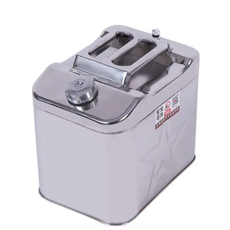 304 Stainless Steel 20L Liters 5Gallon Jerry Can Fuel Tank Petrol