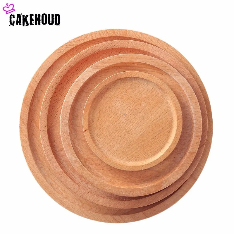 

CAKEHOUD Wooden Serving Trays For Home Dinner Plate Dish Tableware Rubber Wooden Tray For Snacks Fruit Pizza Plate Dessert plate