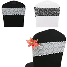 100 шт. свадебные стул групп Белое кружево стул пояса лентами детские для душа на день рождения Свадебная вечеринка украшения домашнего текстиля