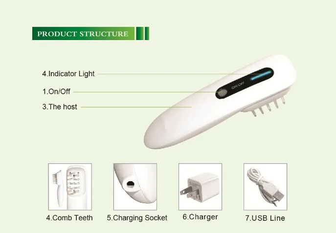 Hair growth comb in hair treatment