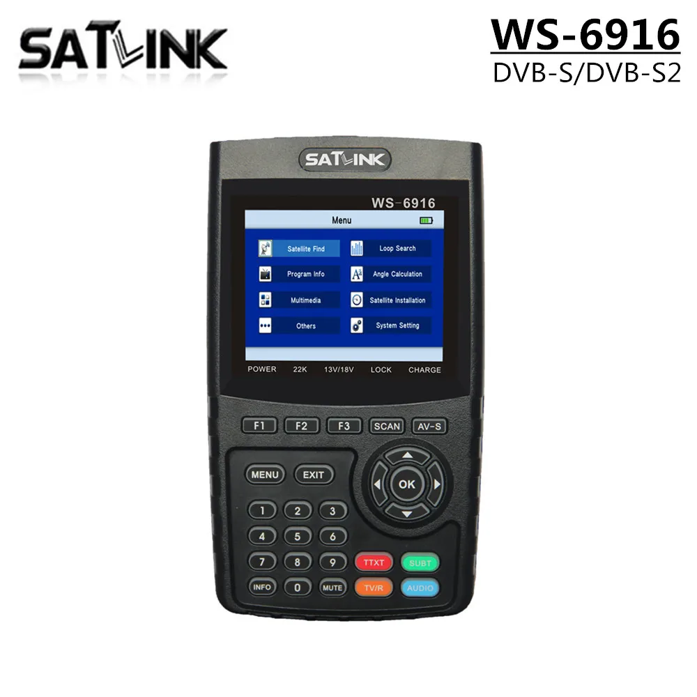 

Satlink WS-6916 Satellite Signal Finder WS6916 With 3.5 Inch HD LCD Support DVB-S DVB-S2 MPEG-2/MPEG4 digital Satellite Meter