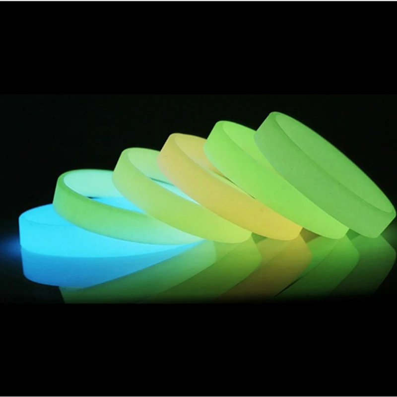 Colorful Luminous Silicone Sports Bracelets& Bangles Women Fluorescent Rubber Fitness Wristband Bracelet Glow In Dark