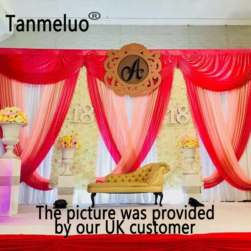 Buy 3*6 M wedding backdrop swag 3 top swags and 3