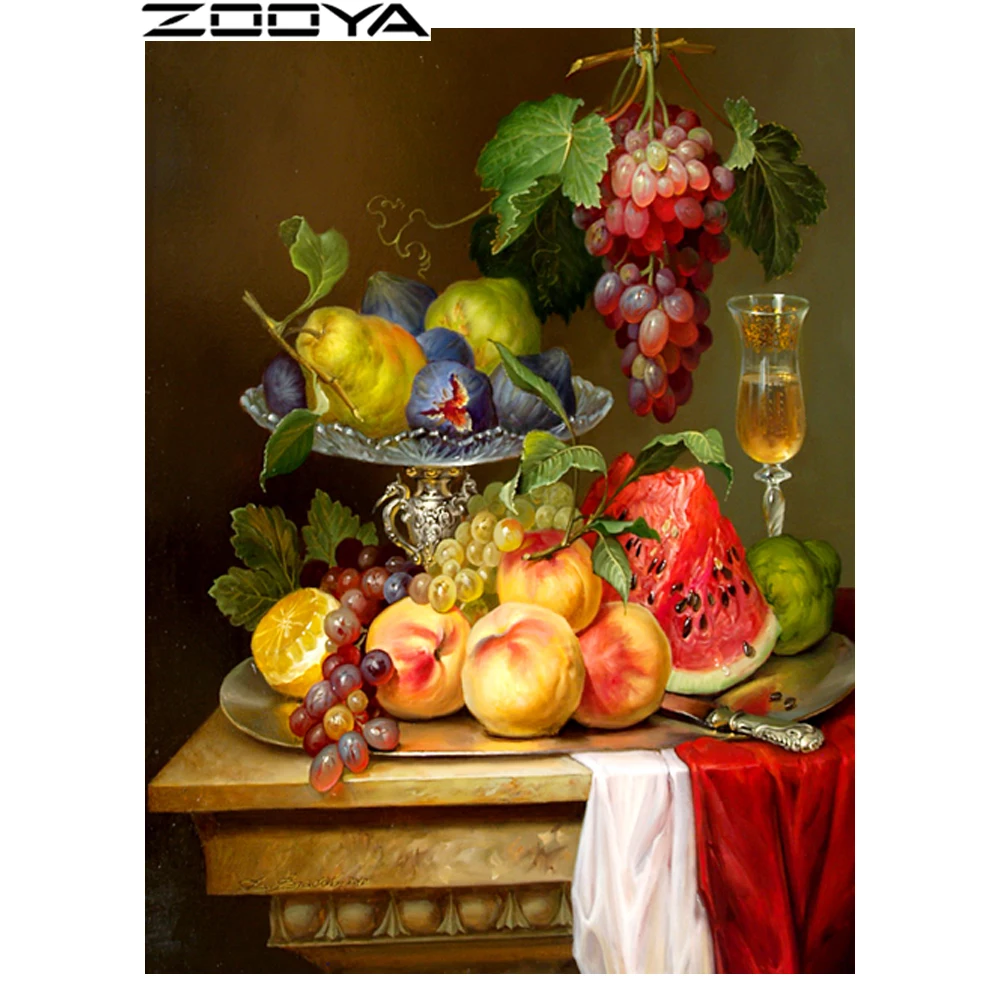 Zooya алмазов картина мозаика алмаз Вышивка Фрукты Арбуз Виноград рукоделие горный