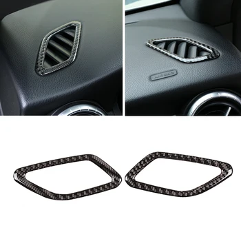 

For Mercedes benz A GLA CLA Class W176 A180 C117 X156 2013-2018 Real Carbon Fiber Car Dashboard Air Conditioning Frame Stickers